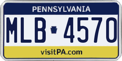 PA license plate MLB4570