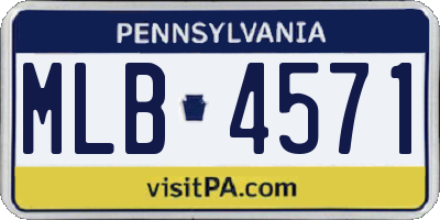 PA license plate MLB4571
