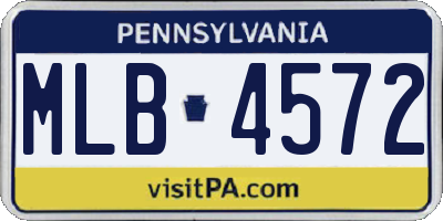 PA license plate MLB4572