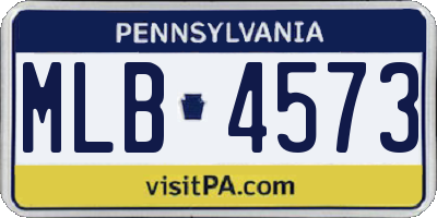 PA license plate MLB4573