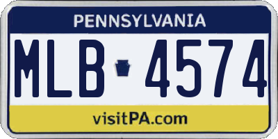 PA license plate MLB4574