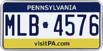 PA license plate MLB4576