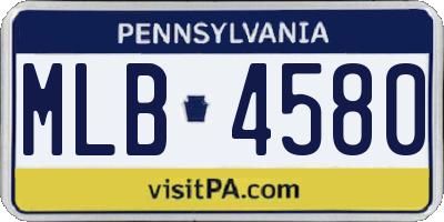 PA license plate MLB4580
