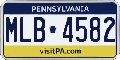 PA license plate MLB4582