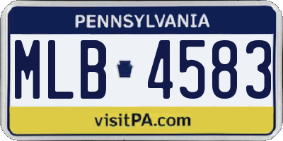 PA license plate MLB4583