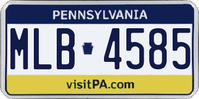 PA license plate MLB4585