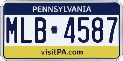 PA license plate MLB4587