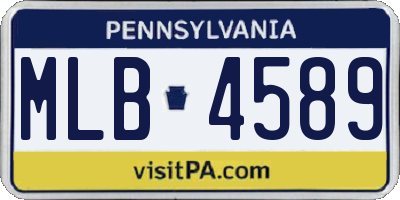 PA license plate MLB4589