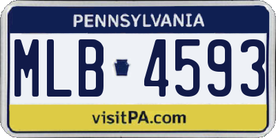 PA license plate MLB4593