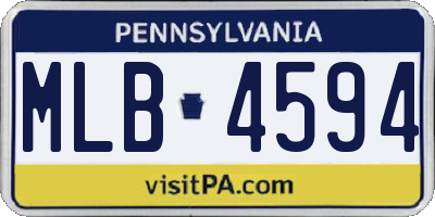 PA license plate MLB4594