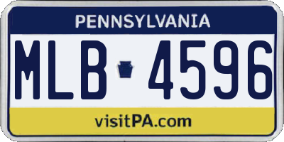 PA license plate MLB4596