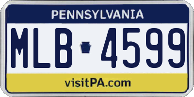 PA license plate MLB4599