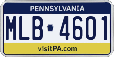 PA license plate MLB4601