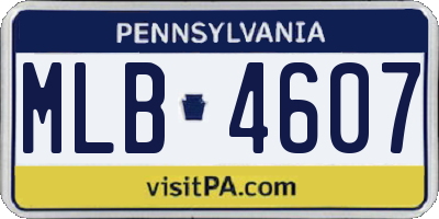 PA license plate MLB4607