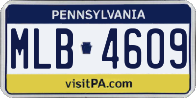PA license plate MLB4609