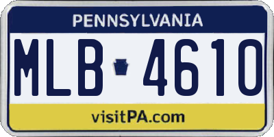 PA license plate MLB4610