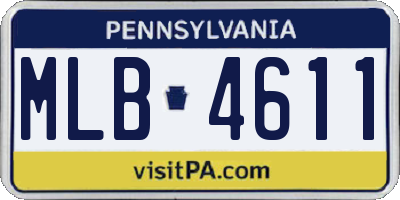 PA license plate MLB4611
