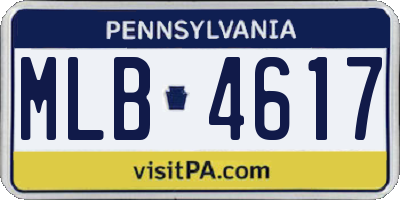PA license plate MLB4617