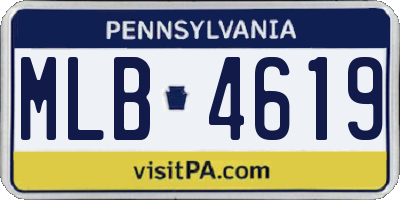 PA license plate MLB4619