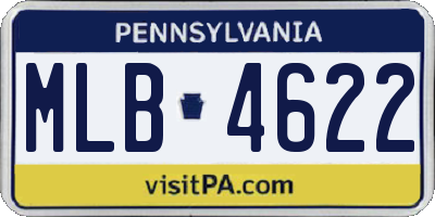 PA license plate MLB4622
