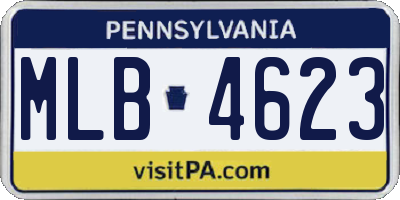 PA license plate MLB4623