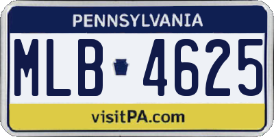 PA license plate MLB4625