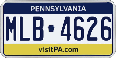 PA license plate MLB4626