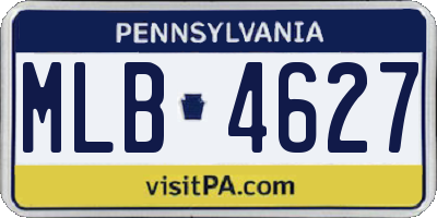 PA license plate MLB4627