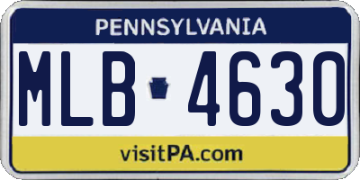 PA license plate MLB4630