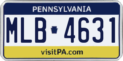 PA license plate MLB4631