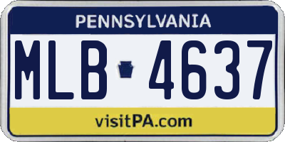 PA license plate MLB4637