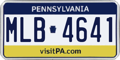 PA license plate MLB4641