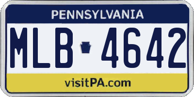 PA license plate MLB4642