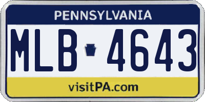 PA license plate MLB4643