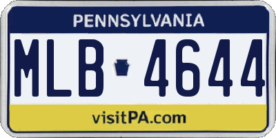 PA license plate MLB4644