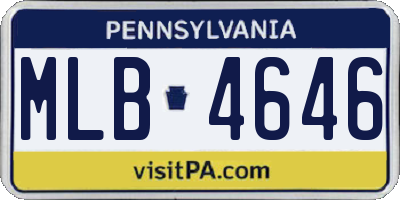 PA license plate MLB4646