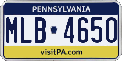 PA license plate MLB4650