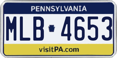 PA license plate MLB4653