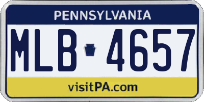 PA license plate MLB4657
