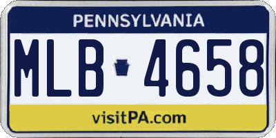 PA license plate MLB4658