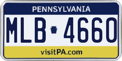 PA license plate MLB4660