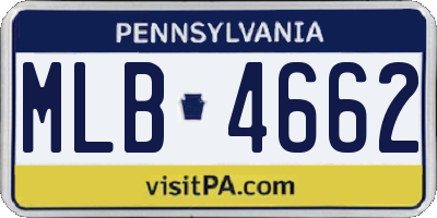 PA license plate MLB4662