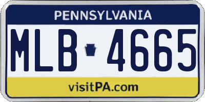 PA license plate MLB4665