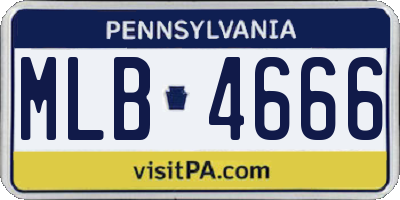 PA license plate MLB4666