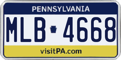 PA license plate MLB4668