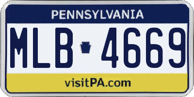 PA license plate MLB4669