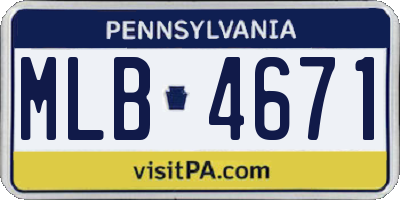 PA license plate MLB4671