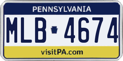PA license plate MLB4674