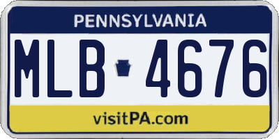 PA license plate MLB4676