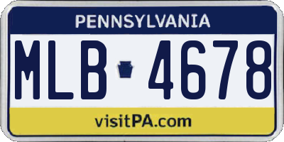 PA license plate MLB4678
